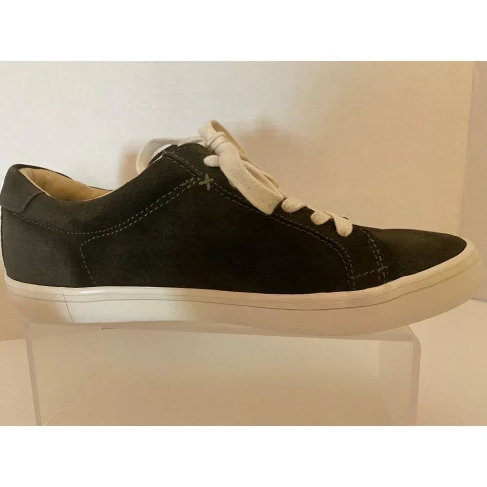 Frye Kerry Suede Sneakers Women 8.5 Fatigue Green Low Top Comfort Trainers Shoes
